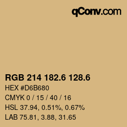 カラーコード: RGB 214 182.6 128.6 | qconv.com