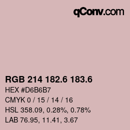 カラーコード: RGB 214 182.6 183.6 | qconv.com