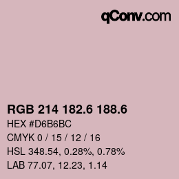 カラーコード: RGB 214 182.6 188.6 | qconv.com