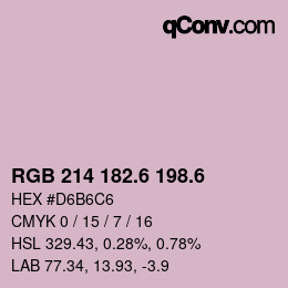 カラーコード: RGB 214 182.6 198.6 | qconv.com