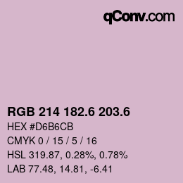 カラーコード: RGB 214 182.6 203.6 | qconv.com