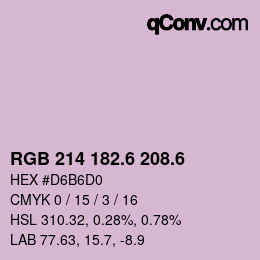 カラーコード: RGB 214 182.6 208.6 | qconv.com