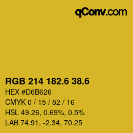カラーコード: RGB 214 182.6 38.6 | qconv.com