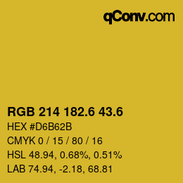 カラーコード: RGB 214 182.6 43.6 | qconv.com