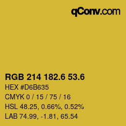 カラーコード: RGB 214 182.6 53.6 | qconv.com