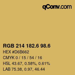 カラーコード: RGB 214 182.6 98.6 | qconv.com