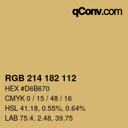 Farbcode: RGB 214 182 112 | qconv.com