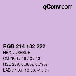 Color code: RGB 214 182 222 | qconv.com