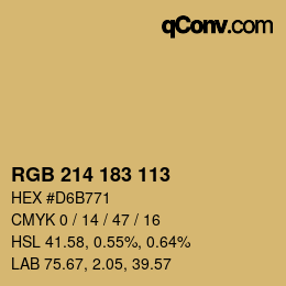 Código de color: RGB 214 183 113 | qconv.com