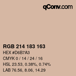 Color code: RGB 214 183 163 | qconv.com