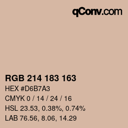 カラーコード: RGB 214 183 163 | qconv.com