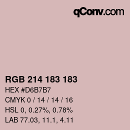 Color code: RGB 214 183 183 | qconv.com