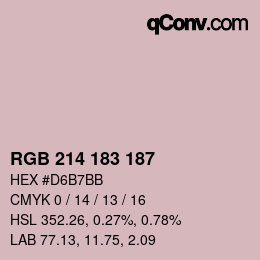カラーコード: RGB 214 183 187 | qconv.com