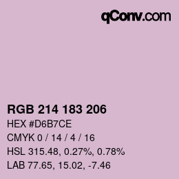 Farbcode: RGB 214 183 206 | qconv.com