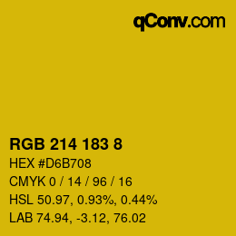Color code: RGB 214 183 8 | qconv.com