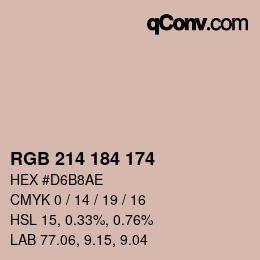 Código de color: RGB 214 184 174 | qconv.com
