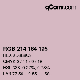 Código de color: RGB 214 184 195 | qconv.com