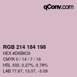 カラーコード: RGB 214 184 198 | qconv.com