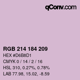 Color code: RGB 214 184 209 | qconv.com