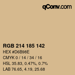 Color code: RGB 214 185 142 | qconv.com