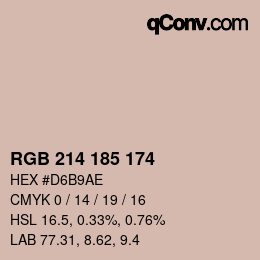 カラーコード: RGB 214 185 174 | qconv.com