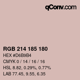 颜色代码: RGB 214 185 180 | qconv.com