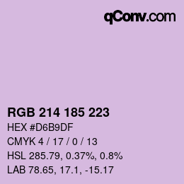 颜色代码: RGB 214 185 223 | qconv.com