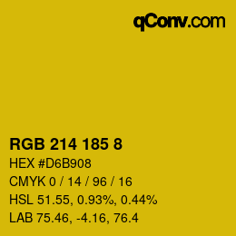Color code: RGB 214 185 8 | qconv.com