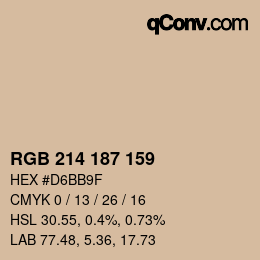 カラーコード: RGB 214 187 159 | qconv.com