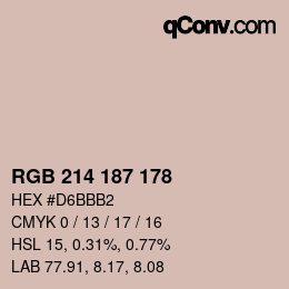 Color code: RGB 214 187 178 | qconv.com