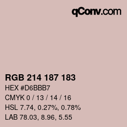 カラーコード: RGB 214 187 183 | qconv.com