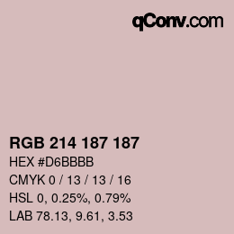 Color code: RGB 214 187 187 | qconv.com