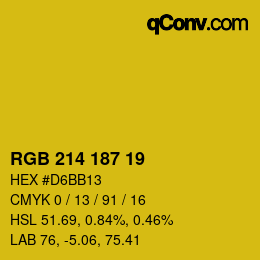 Color code: RGB 214 187 19 | qconv.com