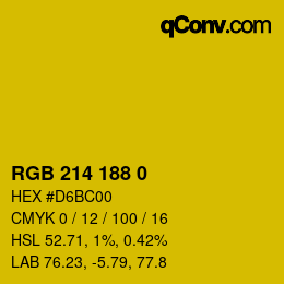 Farbcode: RGB 214 188 0 | qconv.com