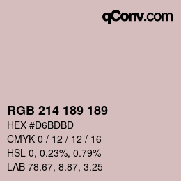 颜色代码: RGB 214 189 189 | qconv.com