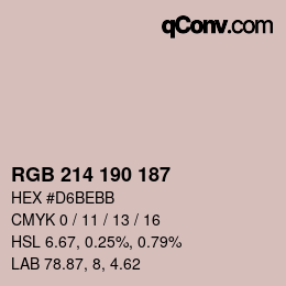 Código de color: RGB 214 190 187 | qconv.com