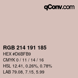 Código de color: RGB 214 191 185 | qconv.com