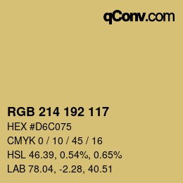 Color code: RGB 214 192 117 | qconv.com