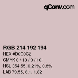カラーコード: RGB 214 192 194 | qconv.com