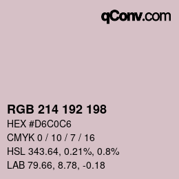 カラーコード: RGB 214 192 198 | qconv.com