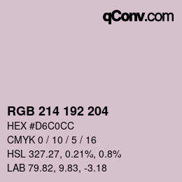 颜色代码: RGB 214 192 204 | qconv.com