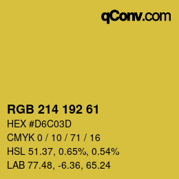 カラーコード: RGB 214 192 61 | qconv.com