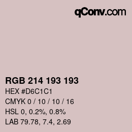 カラーコード: RGB 214 193 193 | qconv.com