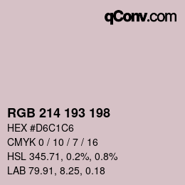 Color code: RGB 214 193 198 | qconv.com