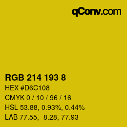 Color code: RGB 214 193 8 | qconv.com