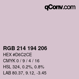 Código de color: RGB 214 194 206 | qconv.com