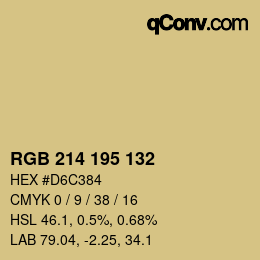 カラーコード: RGB 214 195 132 | qconv.com