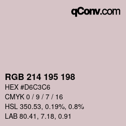 カラーコード: RGB 214 195 198 | qconv.com
