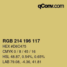 Color code: RGB 214 196 117 | qconv.com