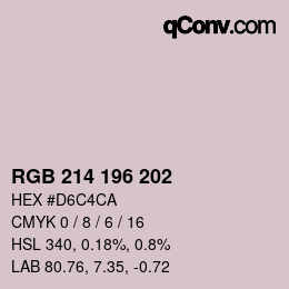 Code couleur: RGB 214 196 202 | qconv.com